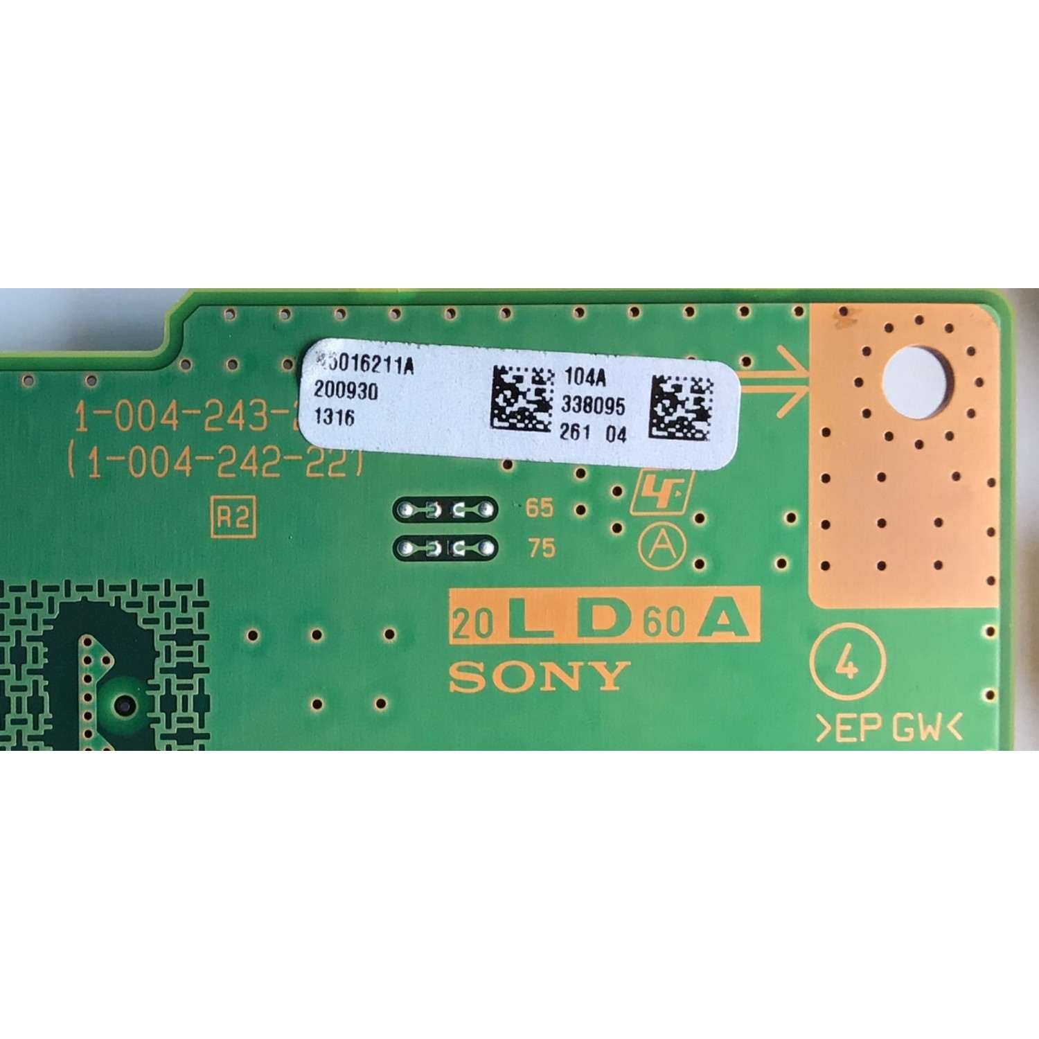KIT DE TARJETAS PARA TV SONY 4K·UHD·HDR / MAIN A5011882A 098 / 1-003-688-11 / 1-003-688-21 / T-CON 3KKDK3010 / 1-006-266-11 / LED DRIVER A5016211A / 1-004-243-22 / 1-004-242-22 / FUENTE 100610922 / 2955064304 / PANEL YDAF075DNN01 / MODELO XBR-75X950H - Imagen 6